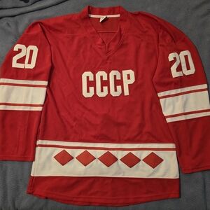 Vintage CCCP Soviet Union Hockey Jersey #20 Vladislav Tretyak Size XL Russia